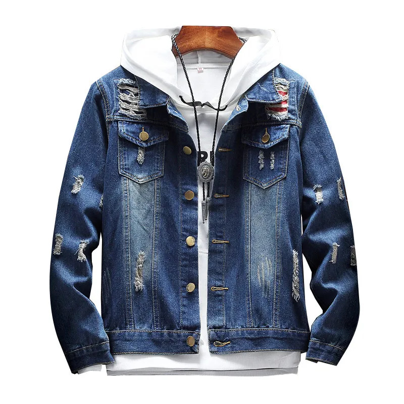 Trendy Mens Hip Hop Streetwear Denim Casual Jackets For Men With Ripped Details Perfect For Spring And Autumn From Liumeiwan 21.47 DHgate.Com