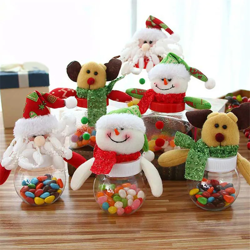 Christmas Candy Jar Plastic Christmas Theme Wedding Candy Storage Box Xmas Party Candy Box Kids Gift Decorations