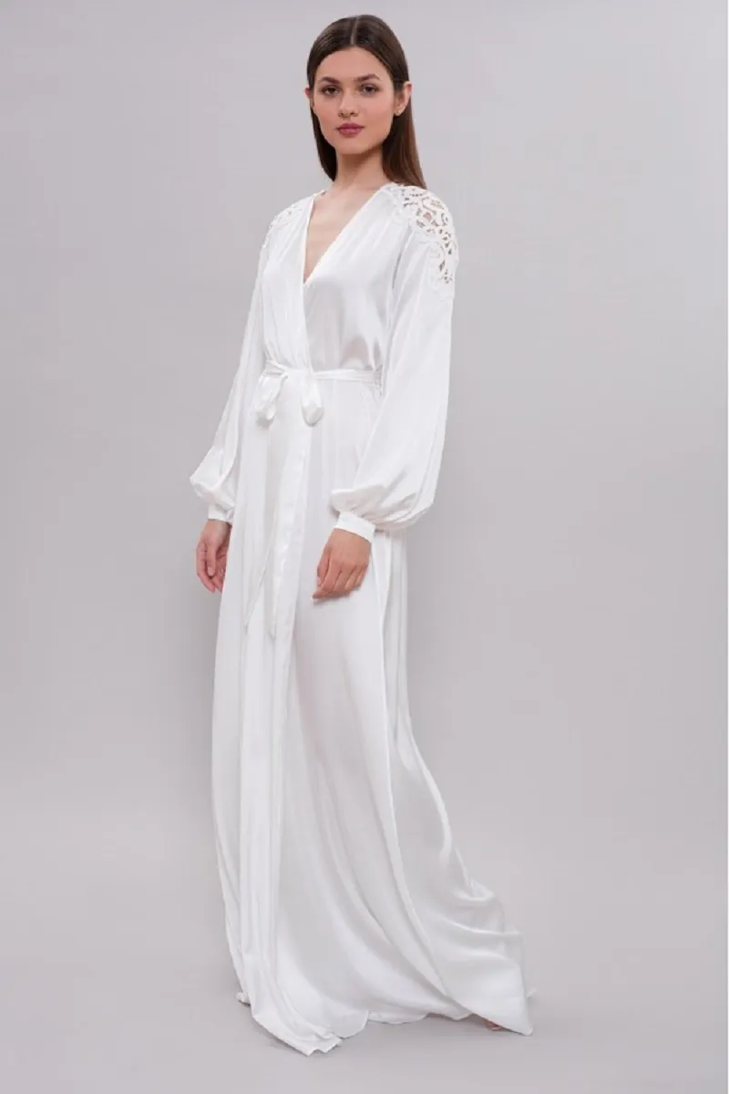 Set Di Accappatoio Kimono Bianco Abito Da Sposa Da Sposa Con