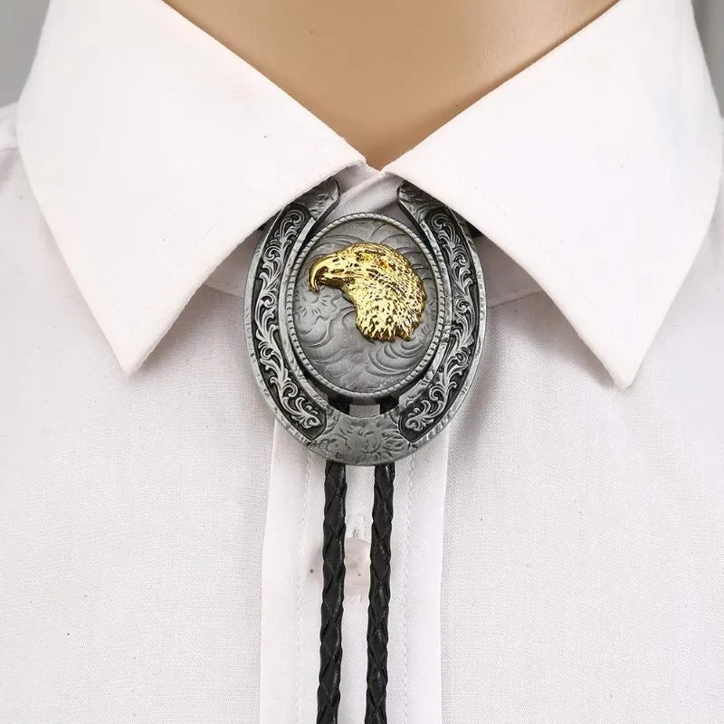 Łuk krawaty 3D Zwierząt Bolo Krawat Dla Mężczyzna Cowboj Western Cowgirl Lather Lina Stopu cynku Krawat Rocznika Kolor