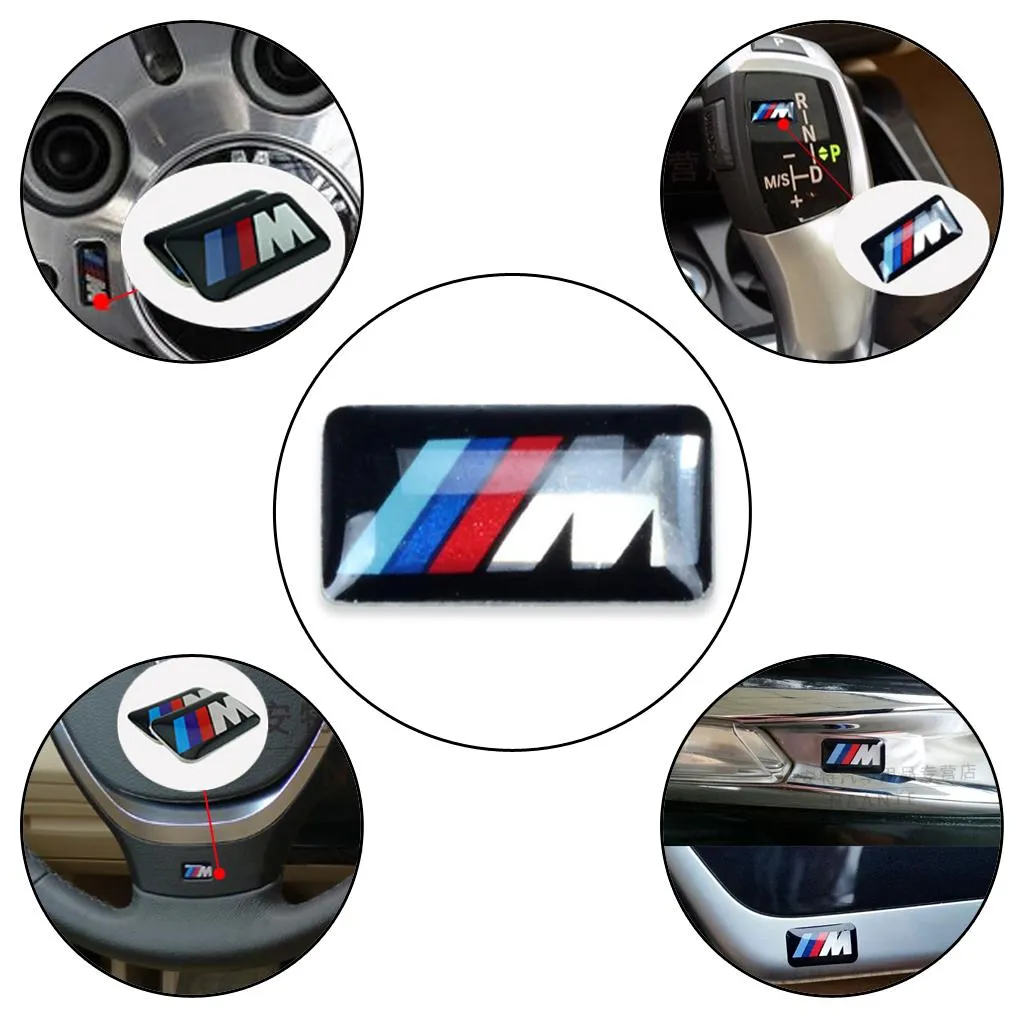 100pcs التي سيارة السيارات ملصقا 3D ملصق شعار شارات شعار لسيارات BMW M سلسلة M1 M3 M5 M6 X1 X3 X5 X6 E34 E36 E6 سيارة التصميم ملصقات