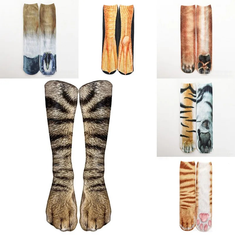 3D Socks Animal Claw Printed Women Men Hip Hop Stocking Cotton Hiphop 24 Colors