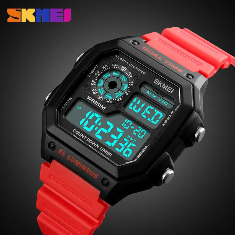 SKMEI Orologio sportivo da uomo Top Brand Luxury Famous LED Orologi digitali Orologi maschili Orologio da uomo Relojes Deportivos Herren Uhren LY191226