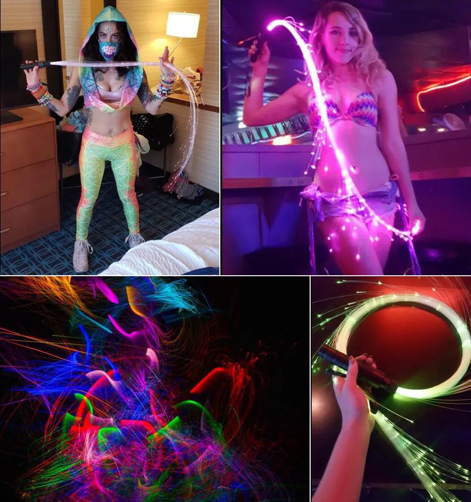 Faseroptik Licht, LED, 360 ° Drehbar, Superhell, Rave Spielzeug