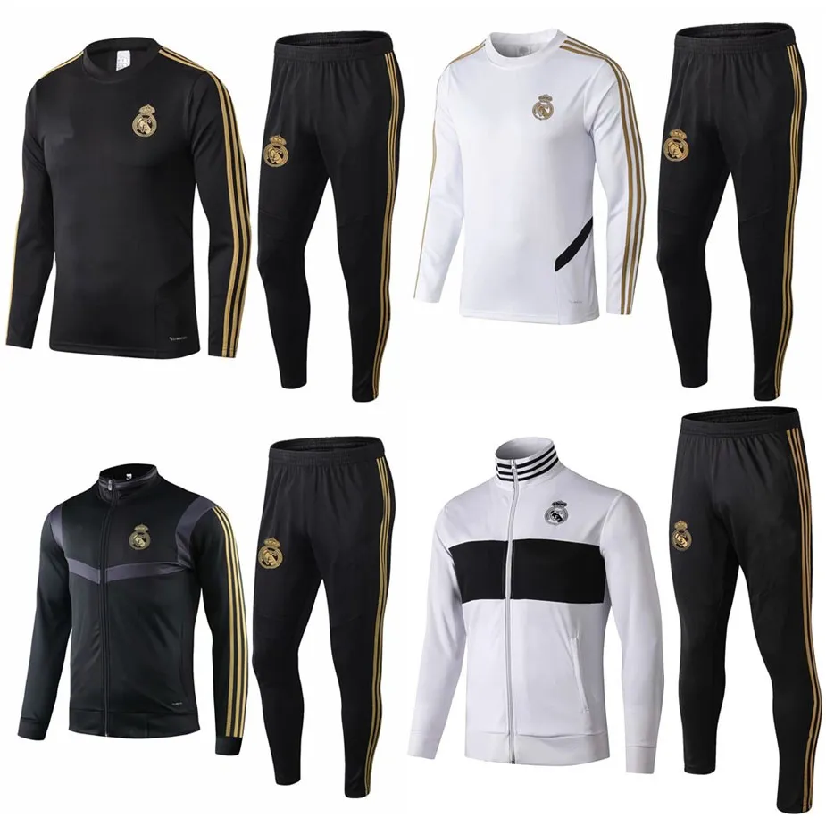 2019 2020 de fútbol Real Madrid camiseta de la chaqueta llena de la cremallera del chándal PELIGRO MODRIC maillots de fútbol de Bale pantalones largos arriba survetement chandal