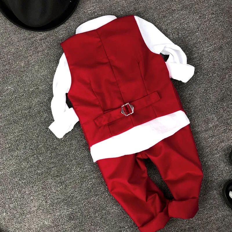 2019 New Child Vest Suit Fashion Kid Wedding Summer Ternos para 3parts Red e White294m
