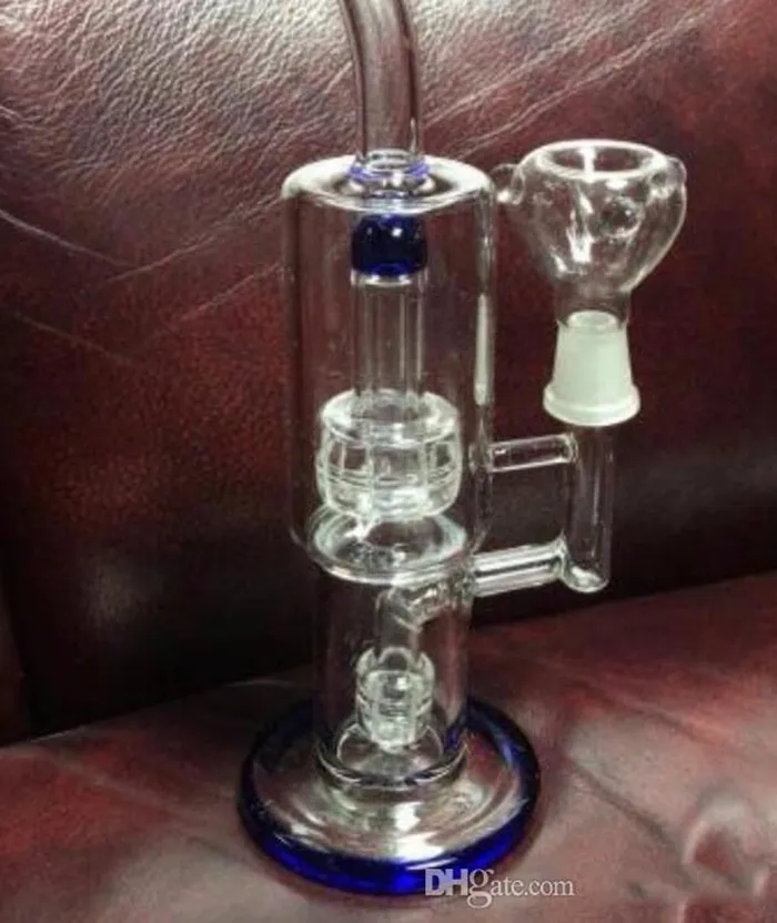 Vidro Blue Water Bong Cachimbos de água Honeycomb Percolator Reciclador de vidro Oil Rigs vidro Bongs barato Caliane