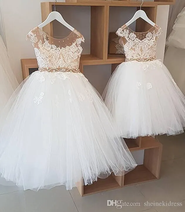 Dressy Daisy Baby Girls Flower Girl Dress - Lace Embroidered Tulle Pageant Gown For Special Occasions