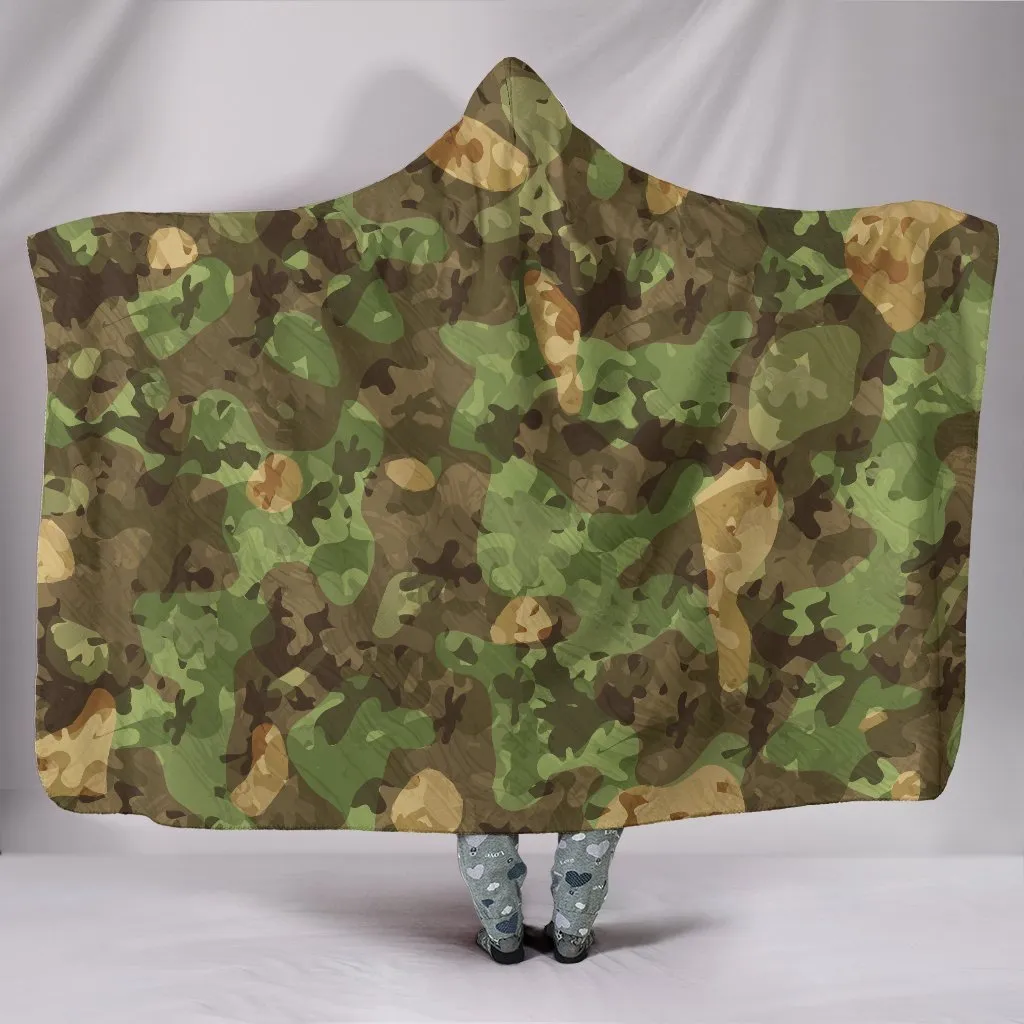 200 * 150cm Camouflage Couverture Militaire Imprimer À Capuche Couvertures 3D Hiver Doux Chaud Sherpa Polaire Jeter Cape Camping Serviette 10style GGA2894