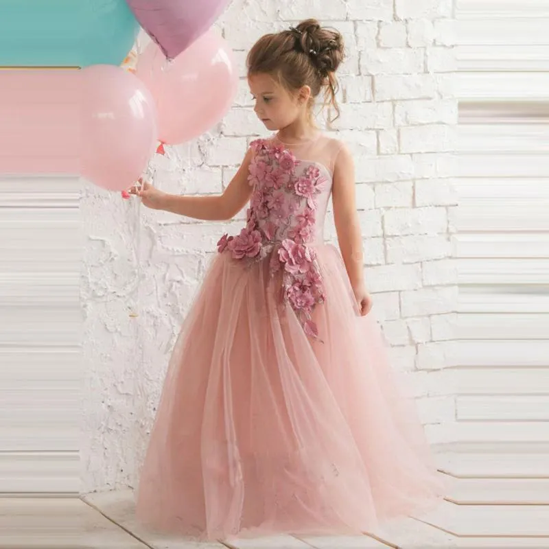 blush flower girl dresses