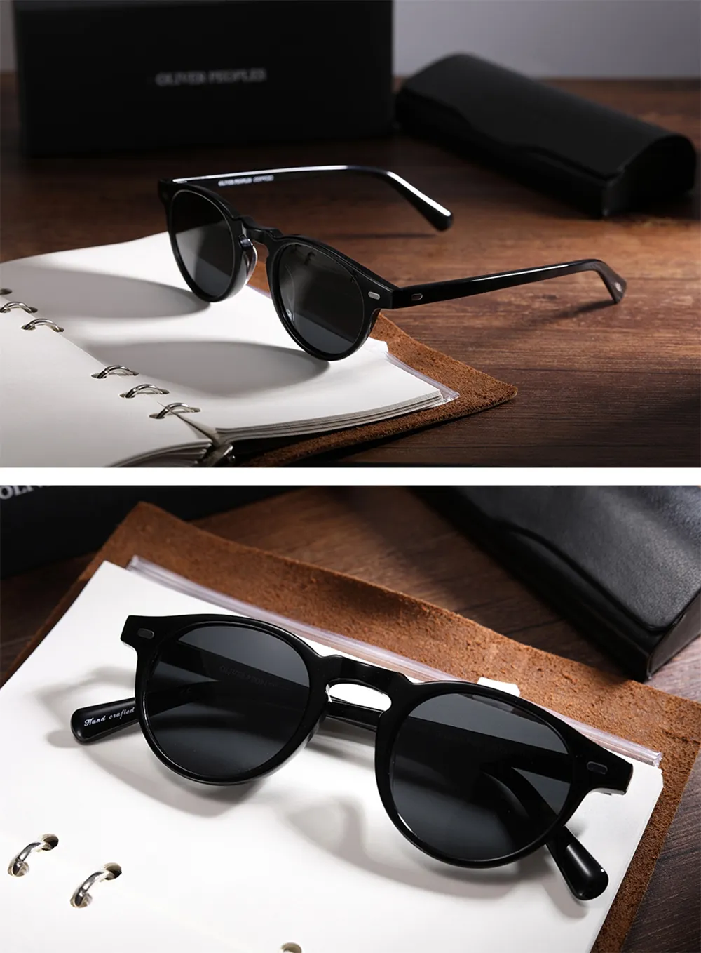 high quality men women sunglasses famous brand ov5186 Gregory Peck polarized sunglasses round glasses eyeglasses oculos de gafas