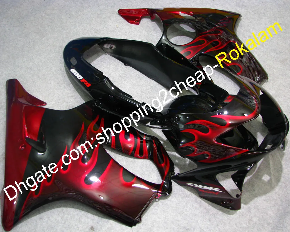 For Honda Part CBR600 F4 99 00 CBR 600 1999 2000 CBR600F4 CBRF4 Motorbike Bodywork Red Flame ABS Plastic Fairing Kit (Injection molding)
