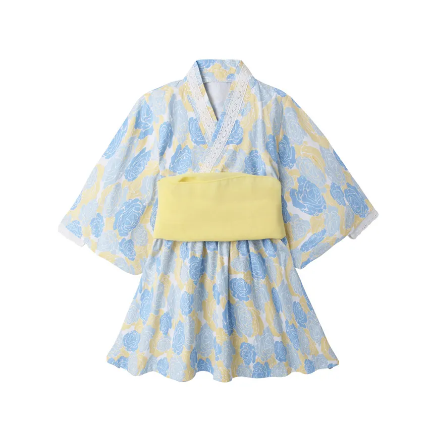 Roupas Étnicas Bebé Menina Macacão Estilo Japonês Kawaii Meninas Floral  Impressão Kimono Vestido Para Crianças Traje Infantil Yukata Roupa Asiática  De $169,37