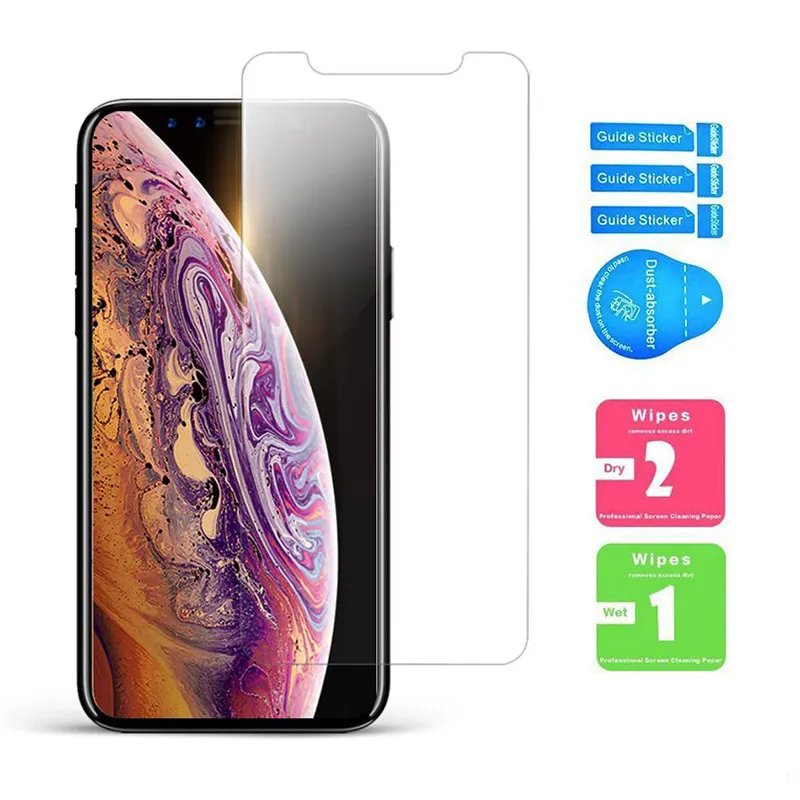 Displayschutzfolie aus gehärtetem Glas für iPhone 11 Pro Max X XS XR 6 7 8 plus Folie aus gehärtetem Glas für Samsung A20 A30 A40 A50 A70 A90 A10E A20E