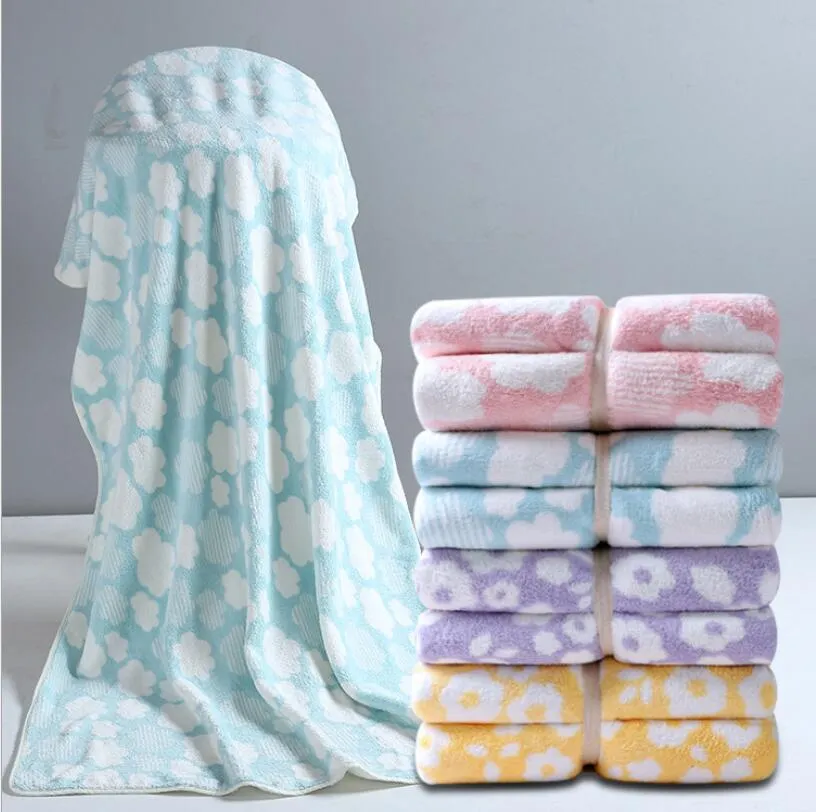 Bath Shower Towel Face Bath Towels Online Set Thick Coral Fleece