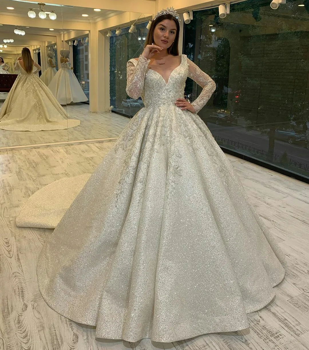 long sleeve navy prom dress High Low Navy Long Sleeve Mother Daughter Matching Formal Dress MGD014