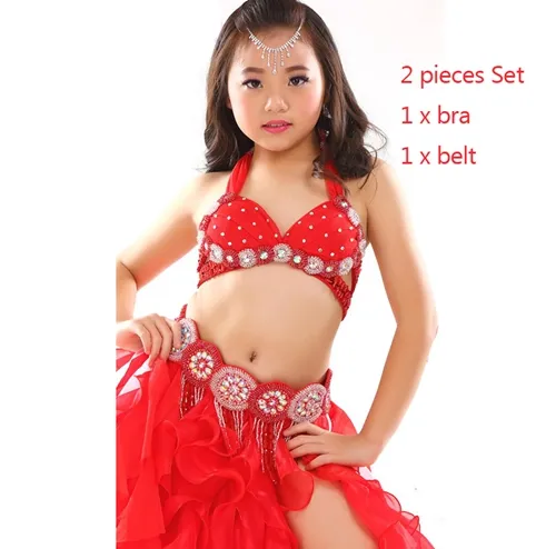 Acheter Costume de danse du ventre indien, 3 pièces, soutien-gorge,  ceinture et jupe, ensemble de vêtements de danse Sexy pour femmes,  vêtements de danse du ventre, 8 couleurs au choix