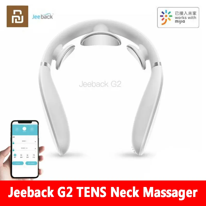 Youpin Xiaomi Jeeback Cervical G2 Tens Pulse Back Neck Massager Infrarood Verwarming Gezondheidszorg Ontspannen werk voor Mijia App 2021