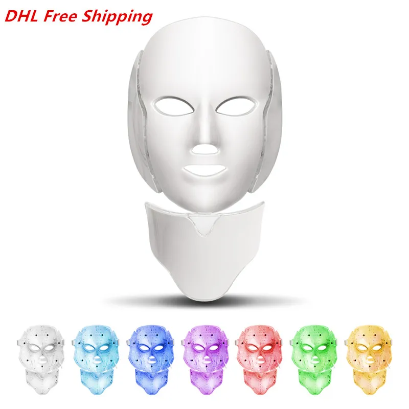 7 kleuren licht led ems gezichtsmasker licht therapie huid verjonging gezicht zorg behandeling schoonheid anti acne therapie whitening