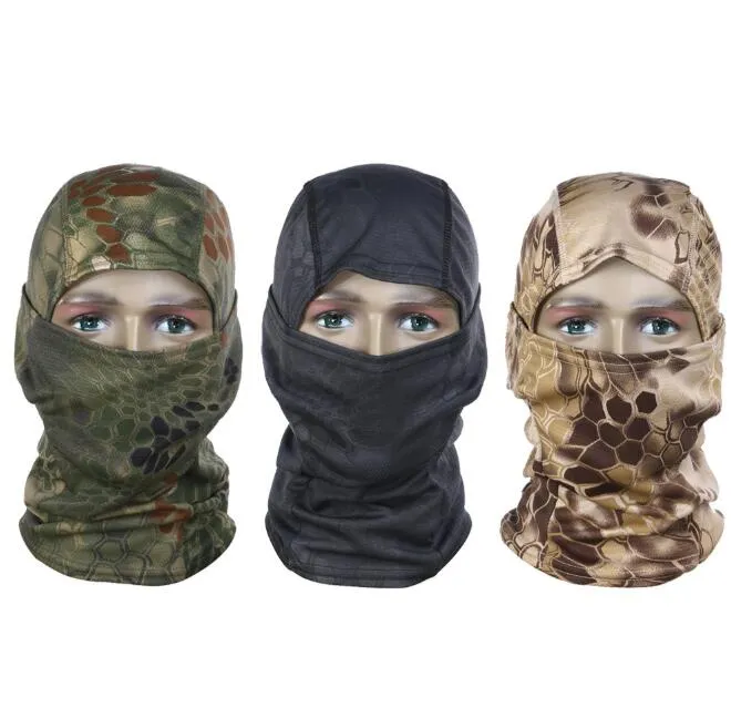 Camouflage Maschera tattica Copricapo CS Maschere a pieno facciale Cappellini per sport all'aria aperta Bicicletta Ciclismo Pesca Motocicletta Sci Passamontagna Cap cap cap