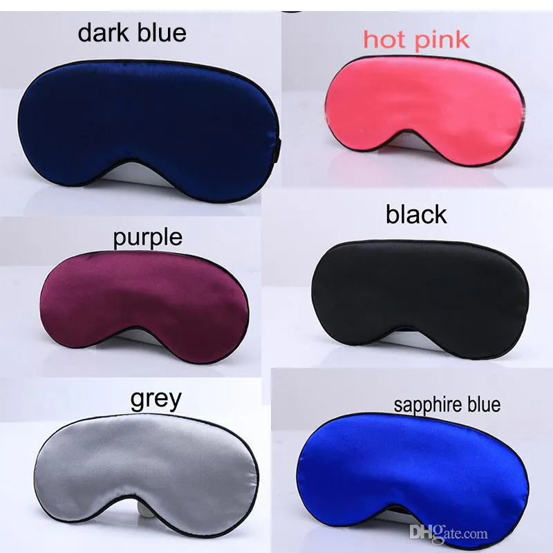 Zijde imitatie slaap rust oog masker oogschaduw cover gevoerde schaduw cover reizen ontspannen maskers hulp blinddoeken 6 kleuren voor kiezen