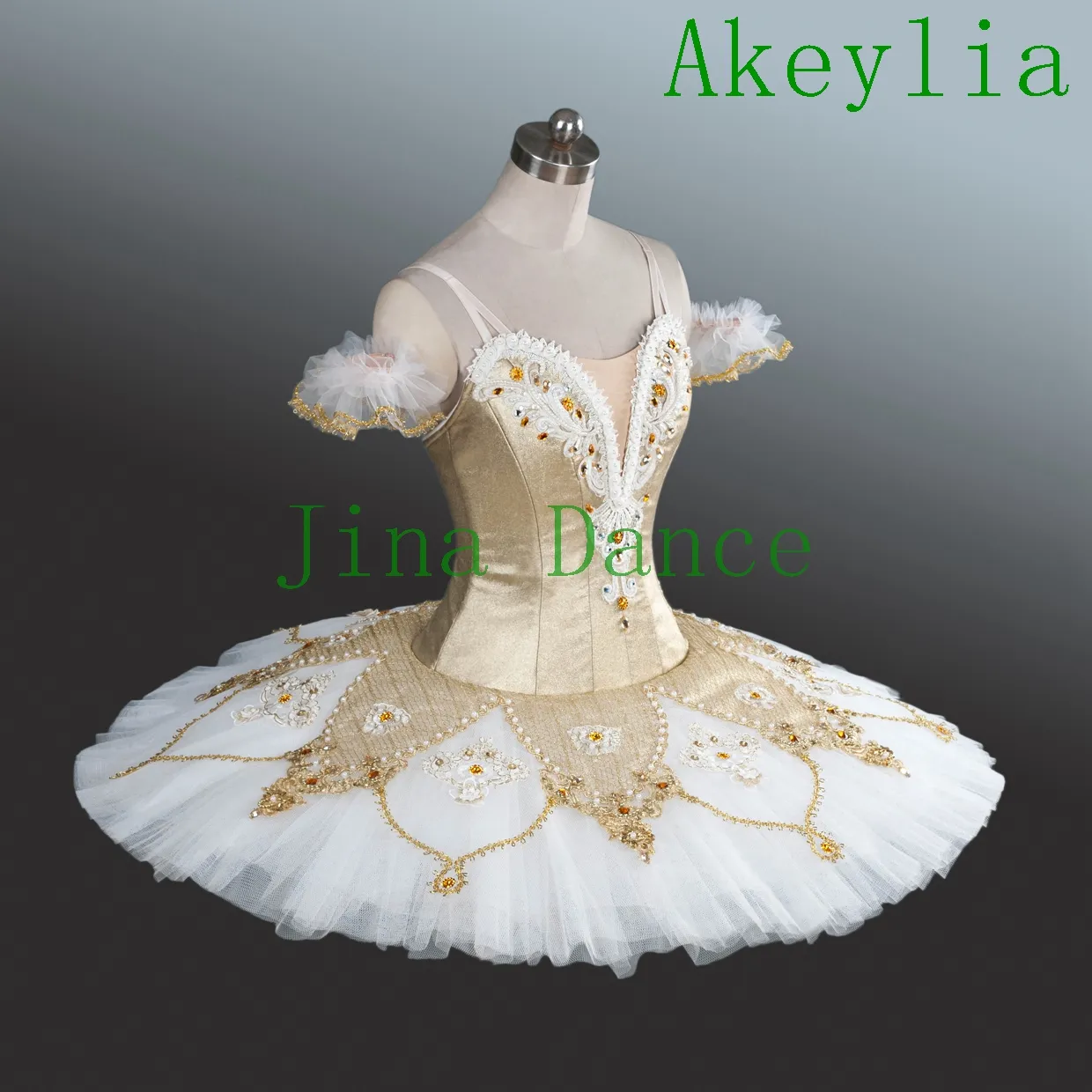 Gold Professional Classical pancake tutu Gorgeous gold ballet Competition tutu professional Ballet Tutu Costumes for women2765