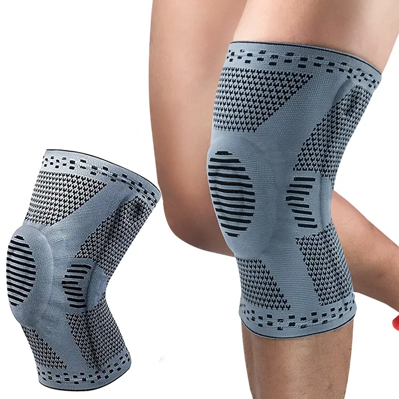 Elastyczna kolana Protector Protector Brace Silikonowa Podkładka Koszulka Koszykówka Uruchamianie Sleeve Compression Support Sports Kneepads