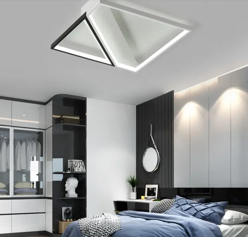 Ny aluminium modern svart / vit LED taklampor lampa för vardagsrum sovrum armaturen plafonnier sovrum taklampor Lampara de myy
