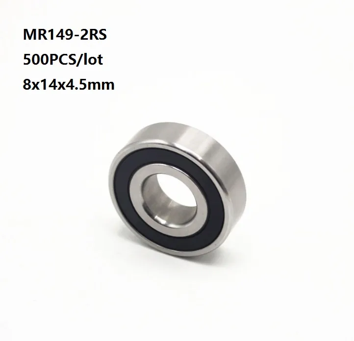 500 stks / partij MR149-2RS MR149RS MR149 RS 2RS 9X14X4.5mm dunne buis Miniatuur Mini Diepe Groove Kogellager 9 * 14 * 4.5mm 679-2RS