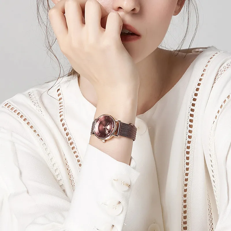 Womens Luxury Horloge Japanse Quartz Mening Klassieke Stijl Rvs Case Lederen Band Diep Waterdicht Montre de Luxe JA-1129