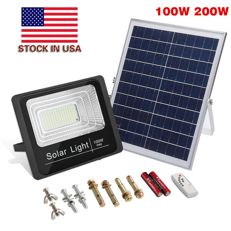 Nowa Solar Led Street Light 20 W 30W 40W 50W 100W 200 W wysokiej jasności 3030 LED IP65 Outdoor Słoneczny światło powodziowe