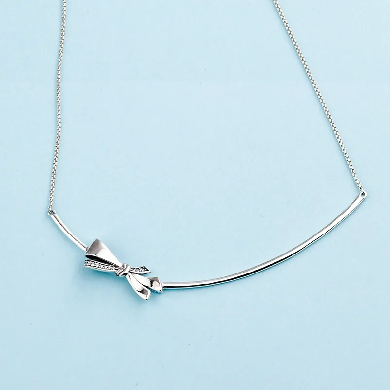Pandora bow necklace silver shop