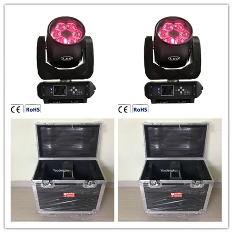 4 pedaços com flightcase Magic Flower Effect LED feixe de zoom de zoom 6 x 40W 4in1 RGBW LED Mini Bee Bee Moving Head Lighting