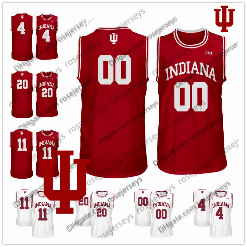 Benutzerdefinierte Indiana Hoosiers College Basketball Jeder Name Nummer Rot Weiß 4 Trayce Jackson-Davis Oladipo 0 Langford 11 Thomas Männer Jugend Trikot