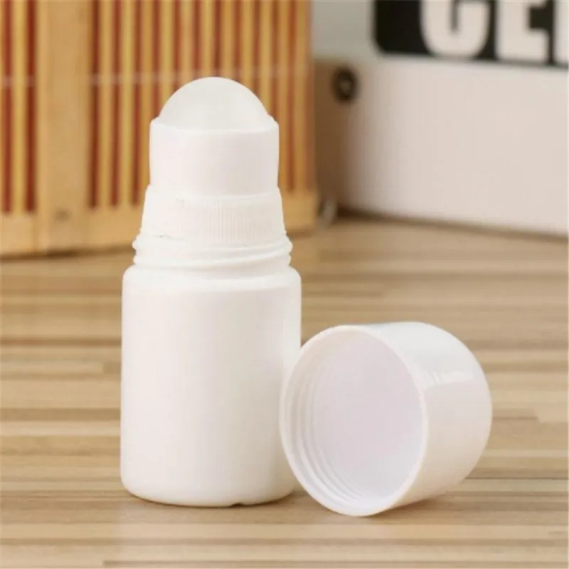 Haute 50ml Blanc En Plastique Roll On Bouteille Bouteille De Déodorant Rechargeable Bouteilles De Parfum D'huile Essentielle DIY Conteneurs Cosmétiques Personnels 200303ayq