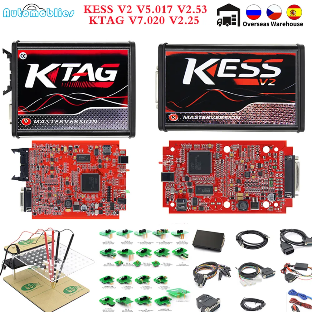 OBD2 KESS V2 V5.017 KTAG EU Red Master Online V7.020 Full BDM Frame ECU  Chip Tuning Tool Kess V2.53 Ktag V2.25 K TAG Programmer From Ruxian1,  $149.52