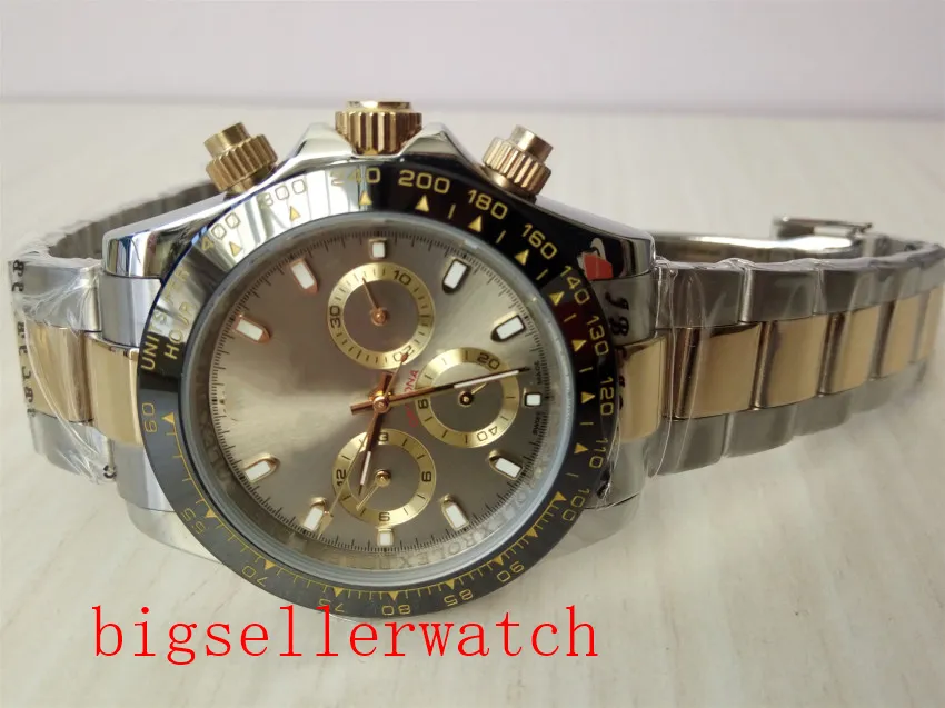 Luxus-Armbanduhr 116523 Herren Silber Edelstahl KERAMIK-Lünette GrauKein Chronographen-Zifferblatt 40MM Mechanische Uhren Neu eingetroffen