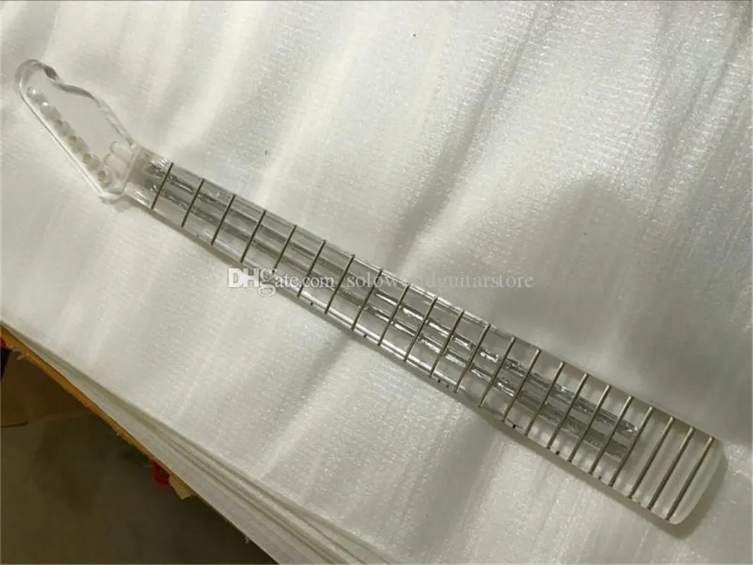 Pescoço acrílico de 6 cordas para guitarra elétrica com 2 treliças, pode ser personalizado conforme solicitação