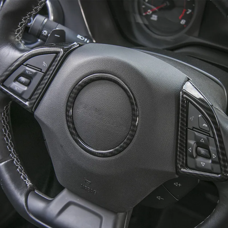 Carbon Fiber Steering Wheel Decoration Trim For Chevrolet Camaro 17+ Auto  Interior Accessories From Szzt20170724, $30.35