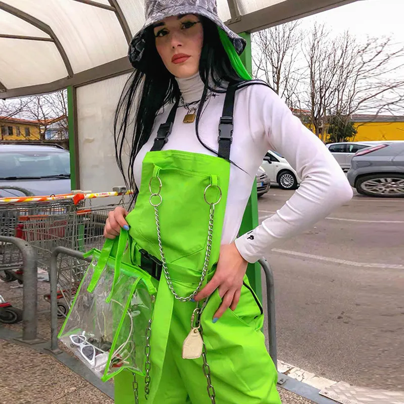 Black and sales neon green jumpsuit