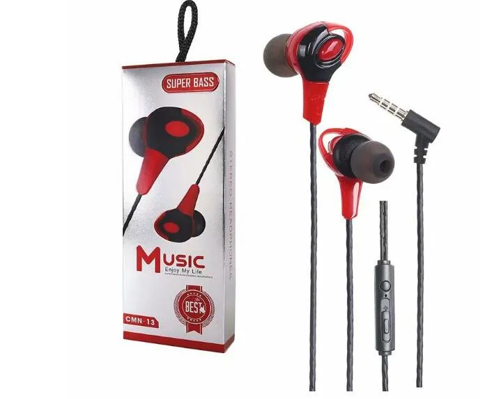 Vendita calda Nuovo arrivo CMN-13 auricolari 3.5mm Auricolari auricolari in-ear cuffia auricolare con microfono per Samsung HTC huawei