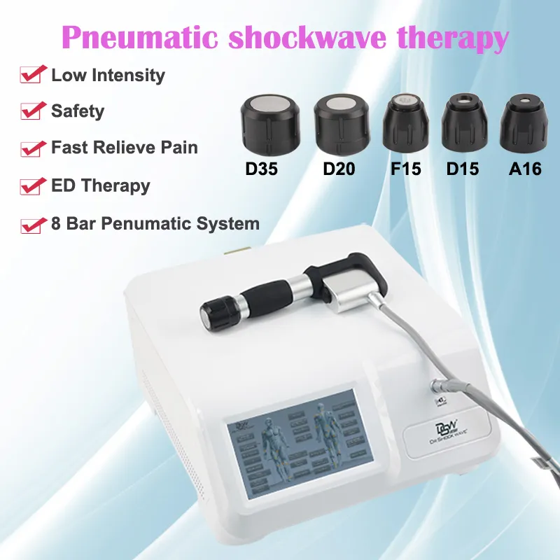 Tela de toque profissional com disfunção eréctil 5 Transmissores Shockwave Terapia Máquina para Ed Física Beauty Therapy Equipment