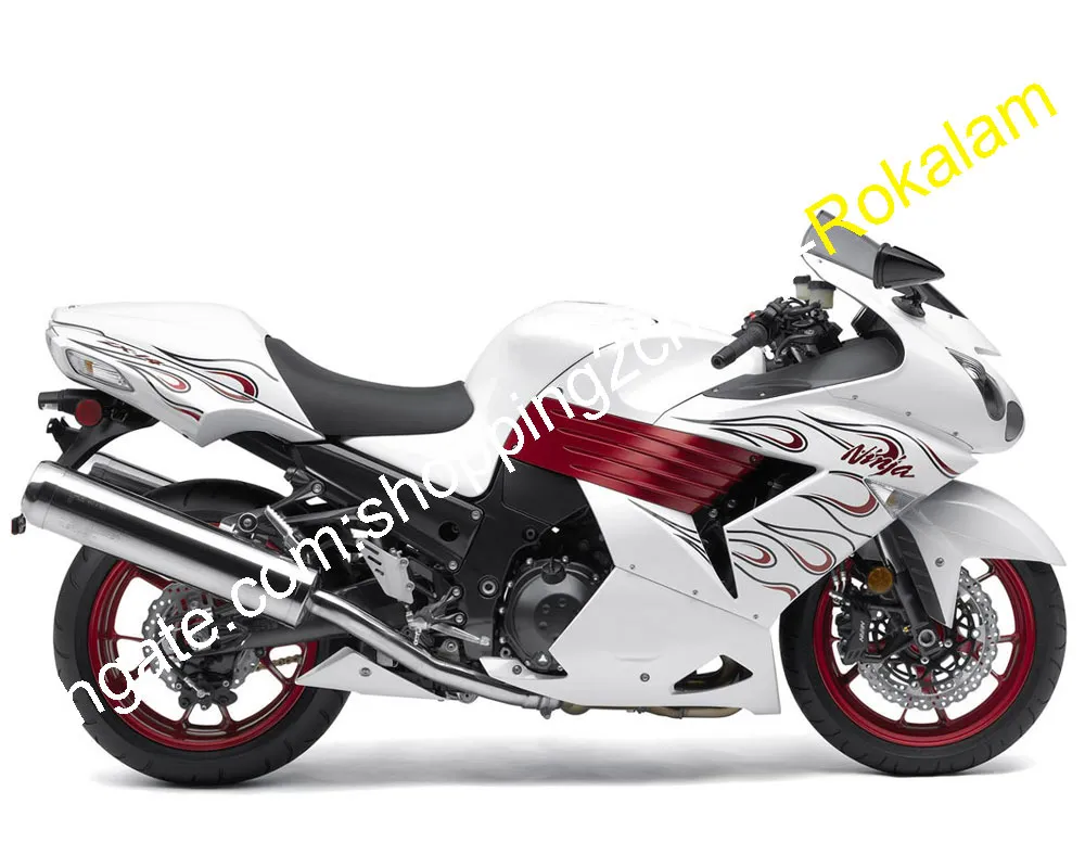 Kawasaki ZX 14R Fairing Set 2006 2011 White & Dark Red
