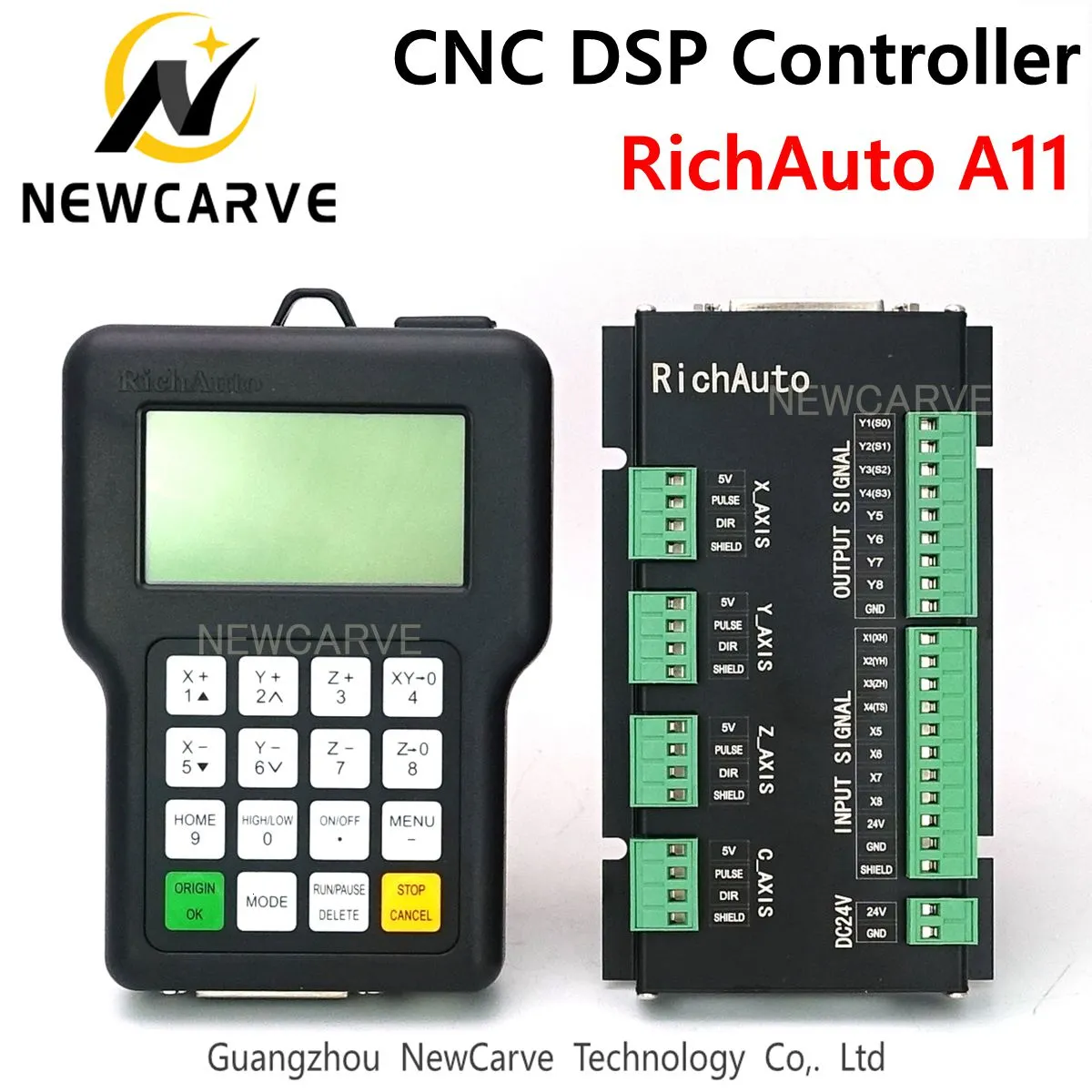 RichAuto DSP A11 CNC Controller A11S A11E 3 Axis Controller Fjärrkontroll för CNC Router NewCarve CNC DSP Controller