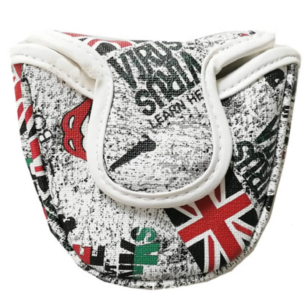 2018 Nuovo arrivo Golf UK Flag Cartoon Patterned Universale MALLET Putter Cover Copricapo Chiusura magnetica per la maggior parte delle marche