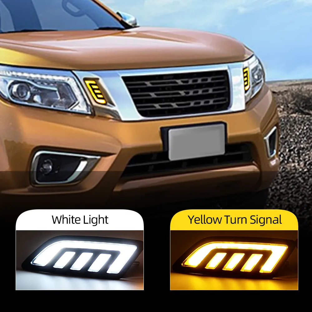 2ST LED DRL Tageszeit Lichter maskieren Grilllampe LED mit D23 für Nissan Navara NP300 Signalmerkmal fit drehen 2015 2016 2017 2018 2019