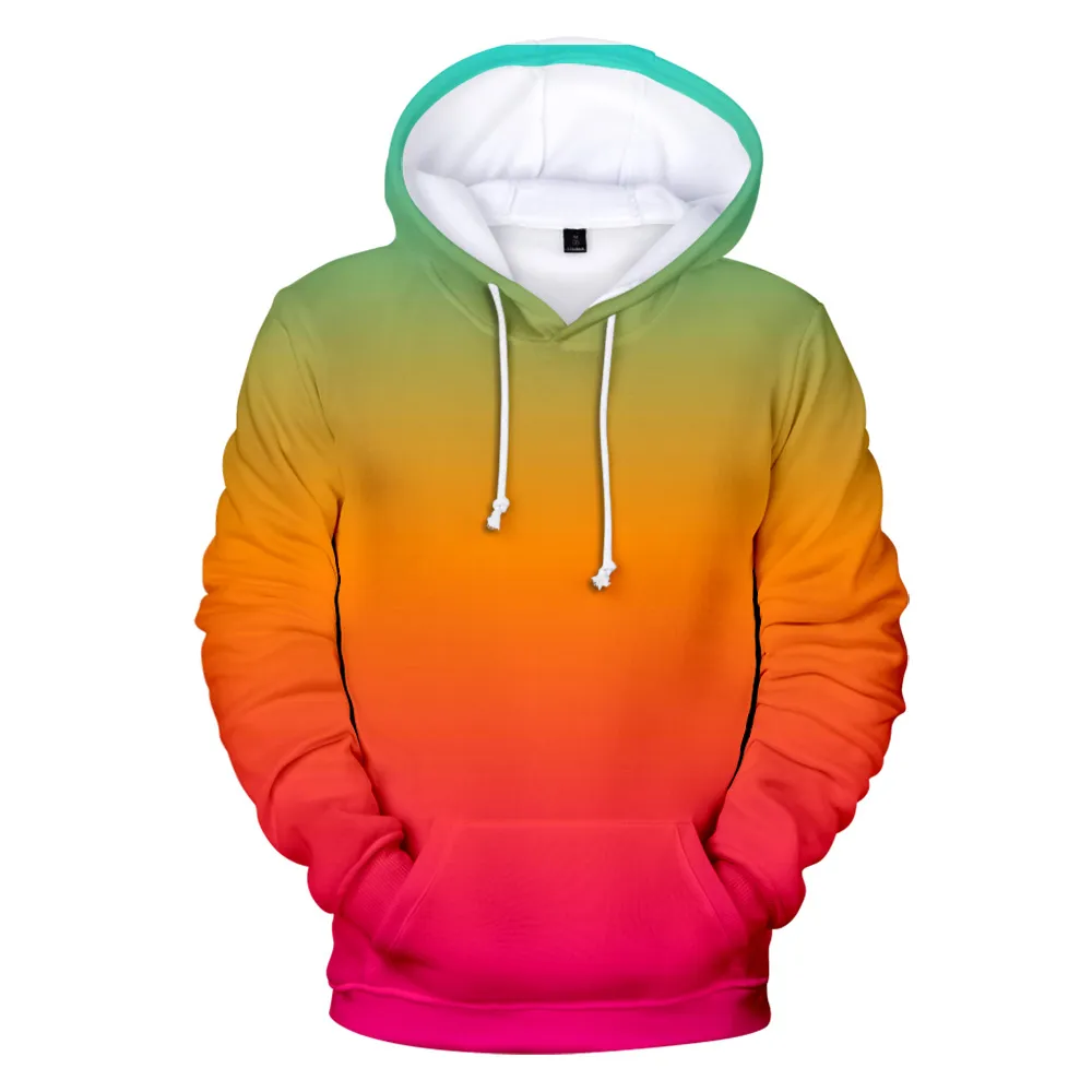 【NONCODE】(Unisex) Vteo Round Color Matching Hood Jumper Custom Gradient Green comfrt hoodie for Men and Women - 2019