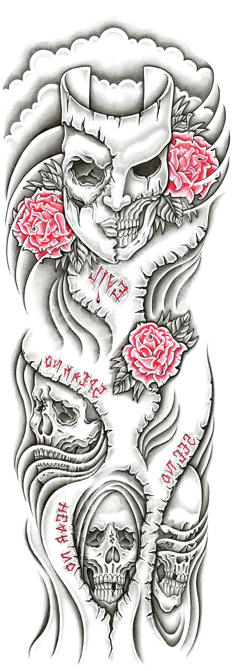 Large Temporary Tattoo Sleeves: Waterproof Fake Skull Tattoos for Men \u0026  Women - Shop Now! from Dhgate Temporary Tattoos - price 0.91, image size:800x2290