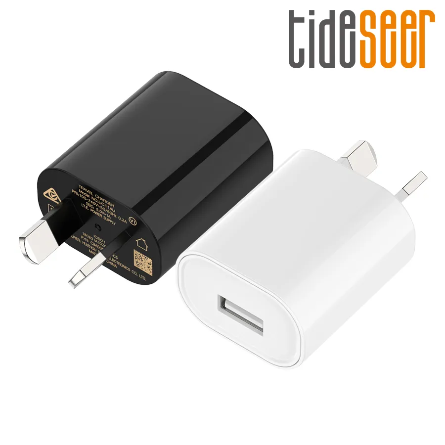 USB Block AUS Plug SAA C-Tick Approved 5V 1A Single Port USB Charger Plug Power Adapter for iPhone Xs Max/X/XR/8/7 Plus