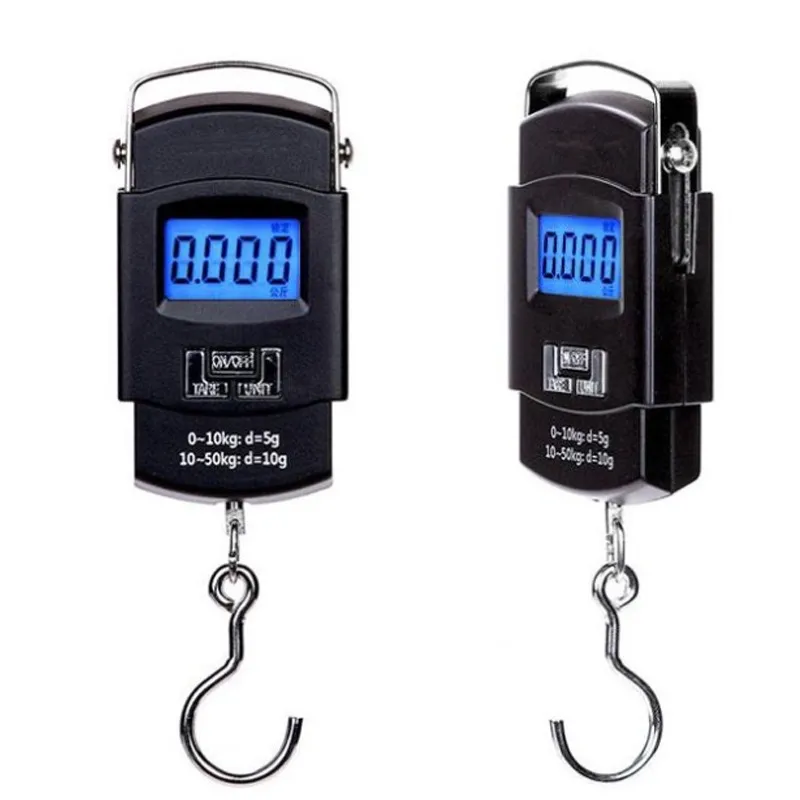 wholesale 50KG Electronic Portable Digital Scale Hanging Hook Fishing Travel Luggage Weight Scale Balance Scales Steelyard Best quality